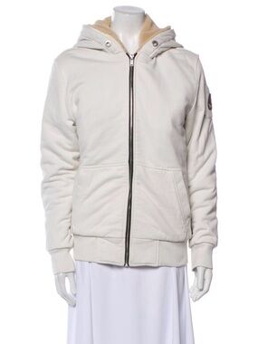 Moose Knuckles Women's Cream Hooded Zip-Front Jacket